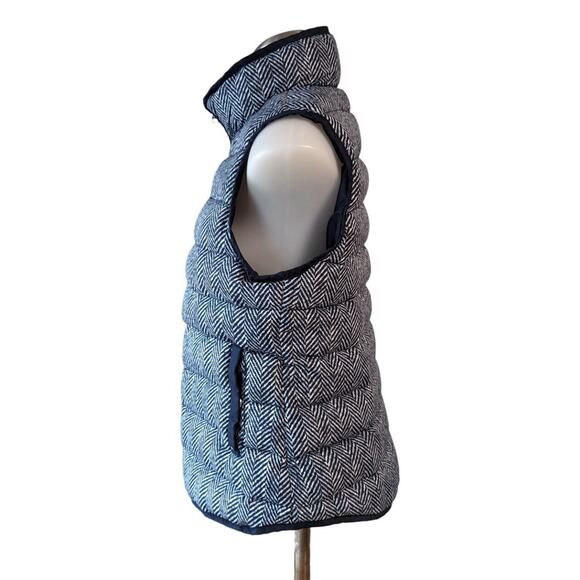 Tommy Hilfiger Puffer Vest Womens Small Down Filled Navy Blue Herringbone Preppy - Picture 8 of 10